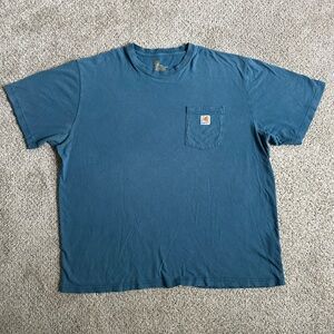 Nice faded Baby blue Carhartt Pocket Tee,2XL